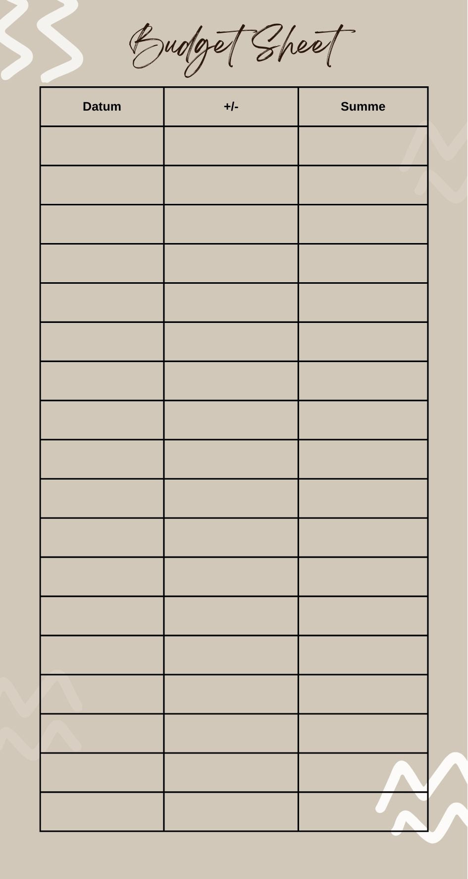 Budget Sheets A6 - 6er oder 10er Set