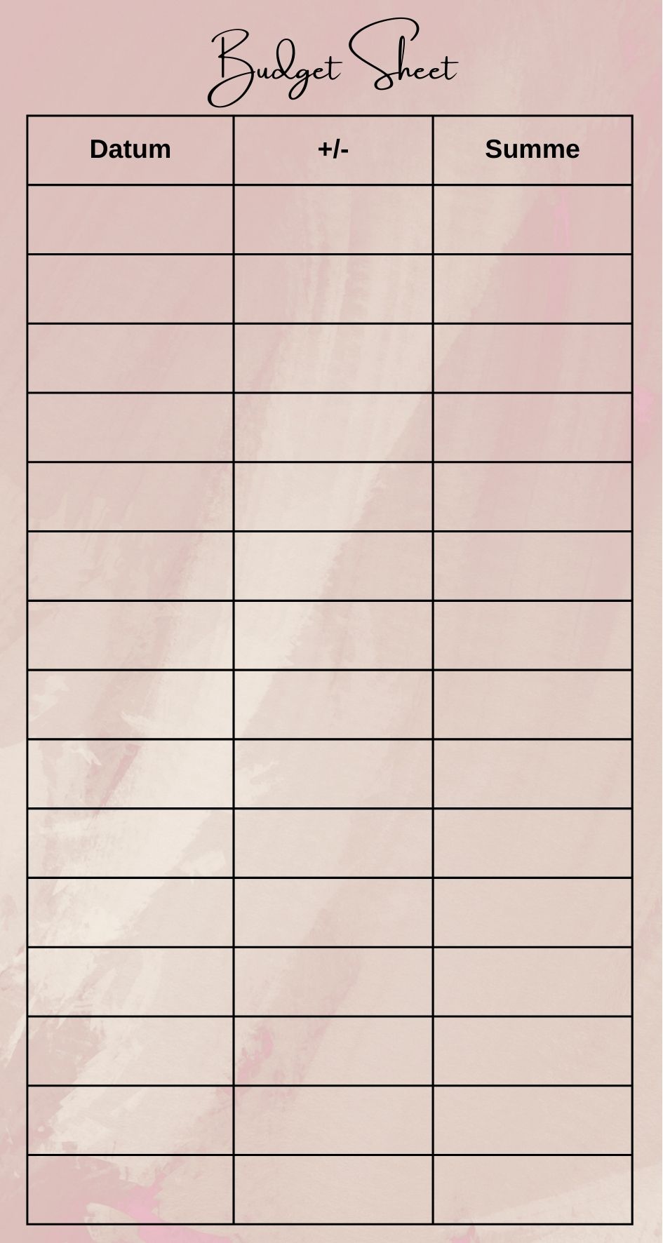 Budget Sheets A6 - 6er oder 10er Set
