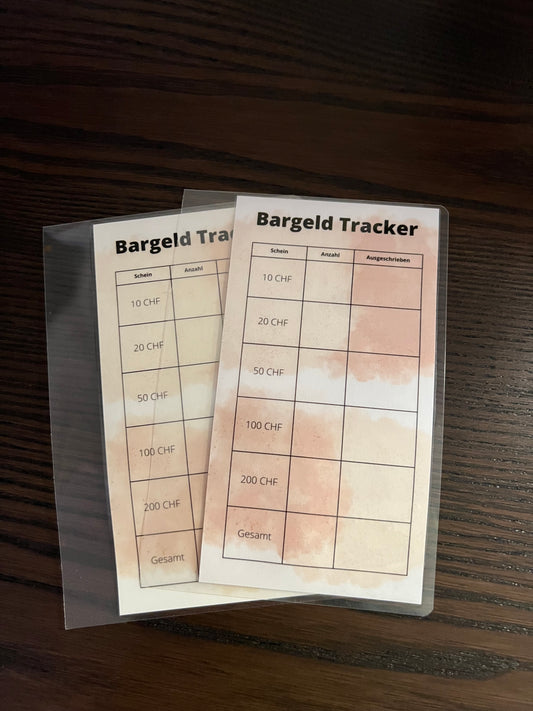 Bargeld Tracker A6, laminiert zum Wiederverwenden