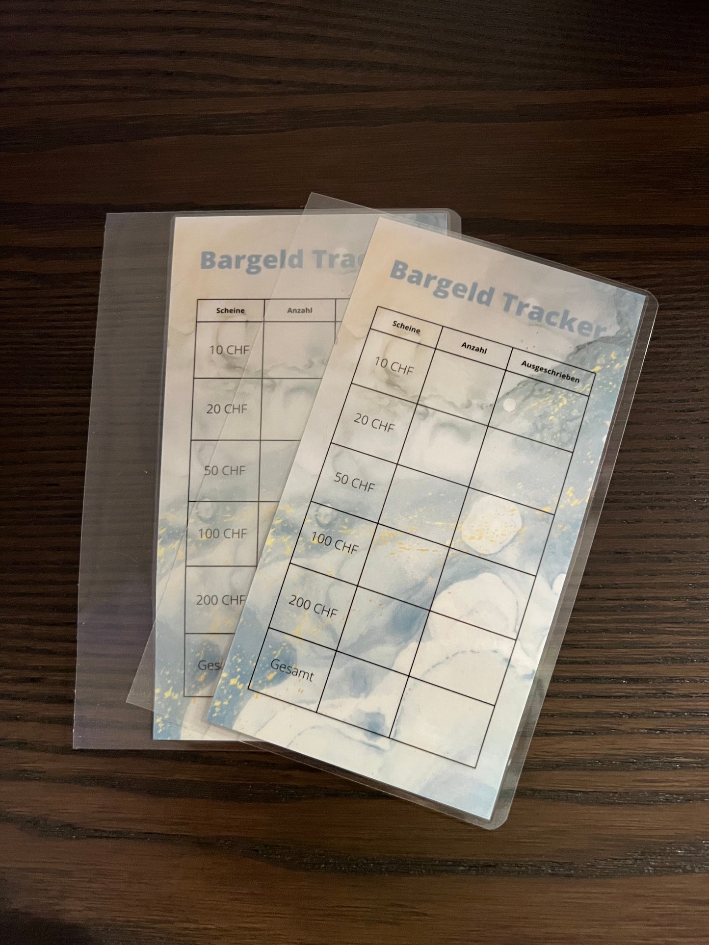 Bargeld Tracker A6, laminiert zum Wiederverwenden
